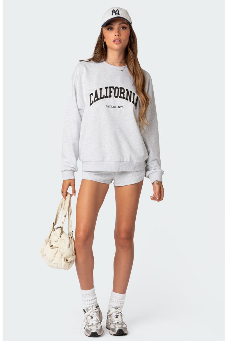 California Oversize Sweatshirt, Alternate, color, GRAY-MELANGE