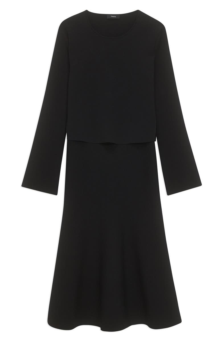 Theory Layered Long Sleeve Dress, Alternate, color, 