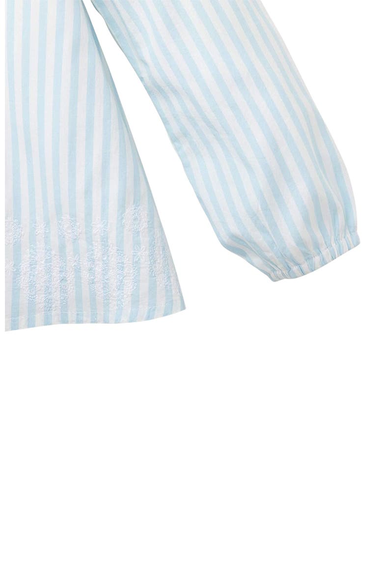 Girls' Peasant Top With Embroidery, Kids, Alternate, color, White and Blue Stripes