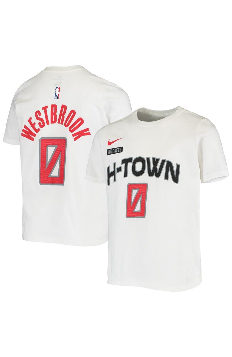 Nike Youth Nike Russell Westbrook White Houston Rockets Name & Number Performance T-Shirt, Alternate, color, 