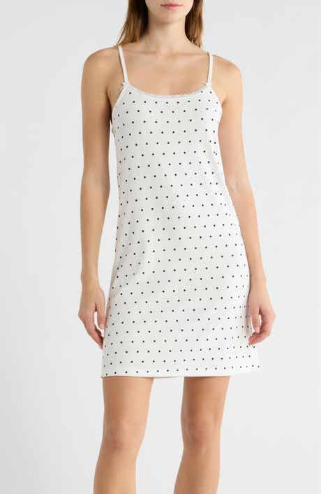 Print Pointelle Knit Chemise