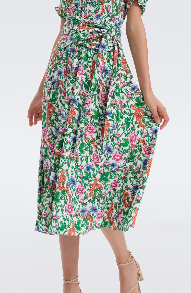 Diane von Furstenberg Sammie Floral Print Puff Sleeve Maxi Dress, Alternate, color, 