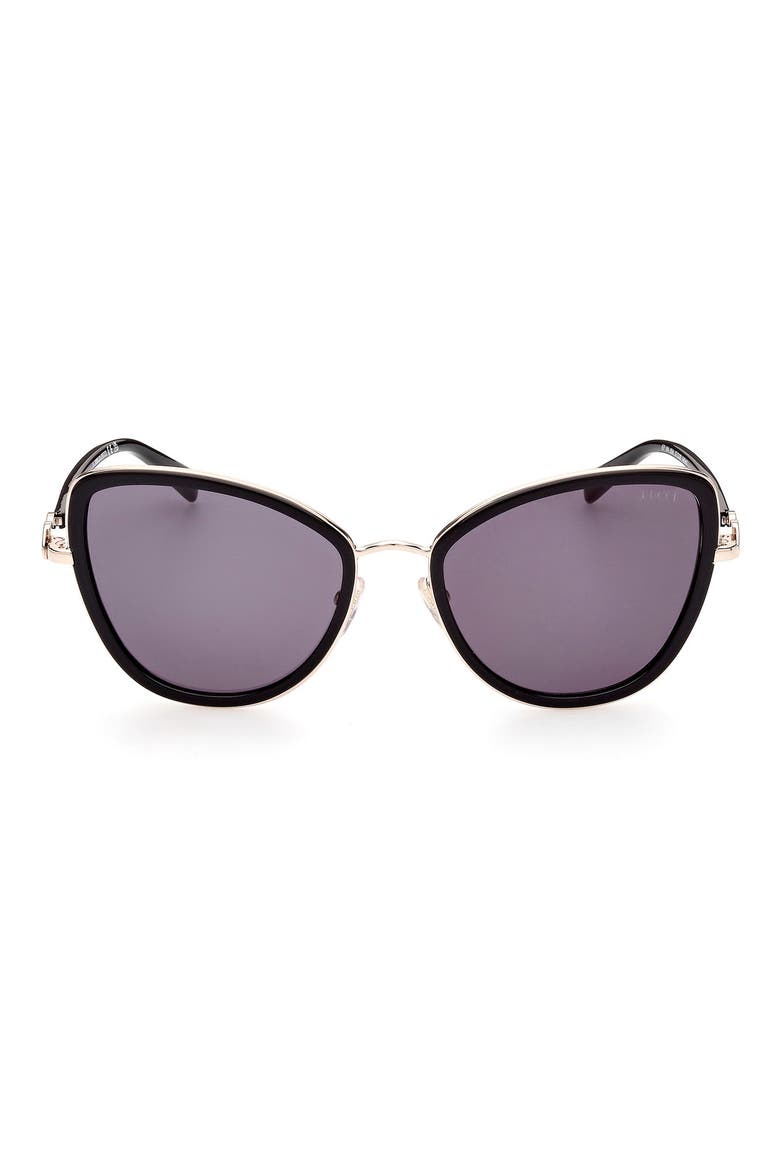 57mm Cat Eye Sunglasses, Main, color, BLACK/ OTHER / SMOKE