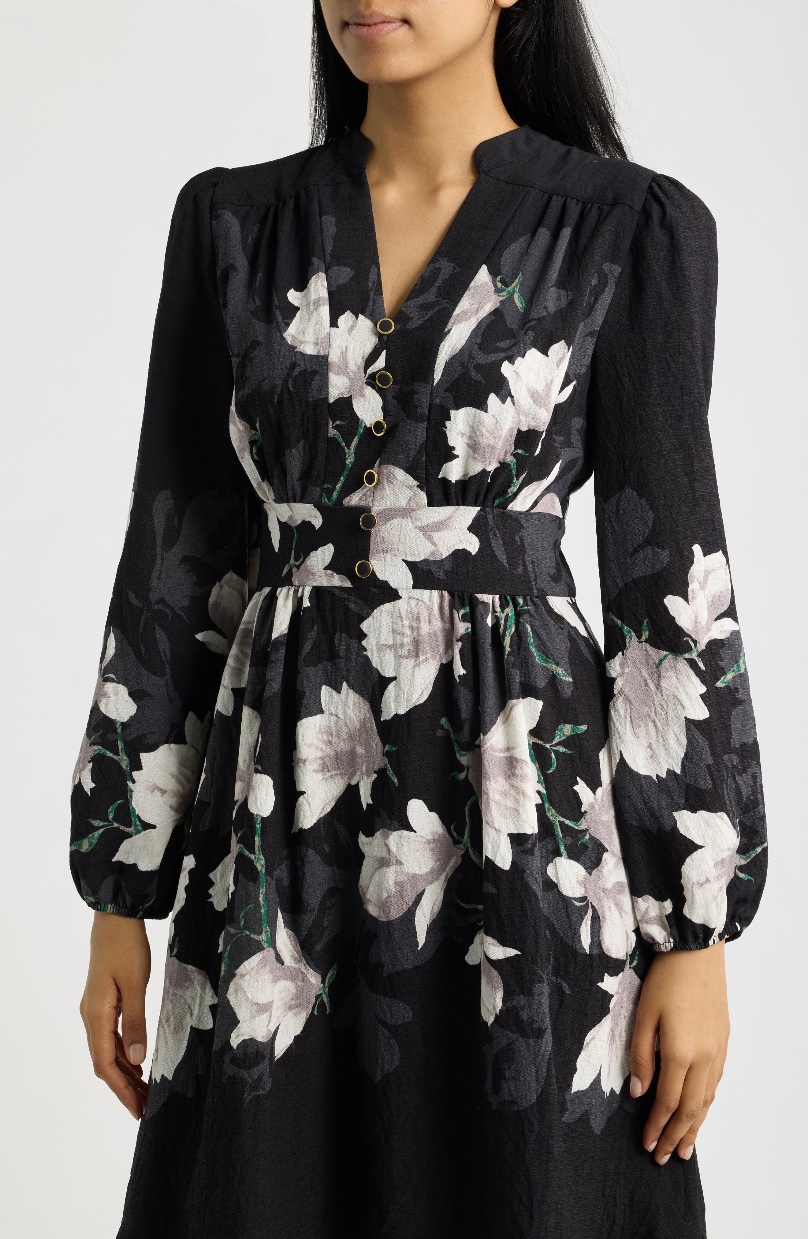 Tahari ASL Placement Print Long Sleeve Dress (Women) | Nordstrom