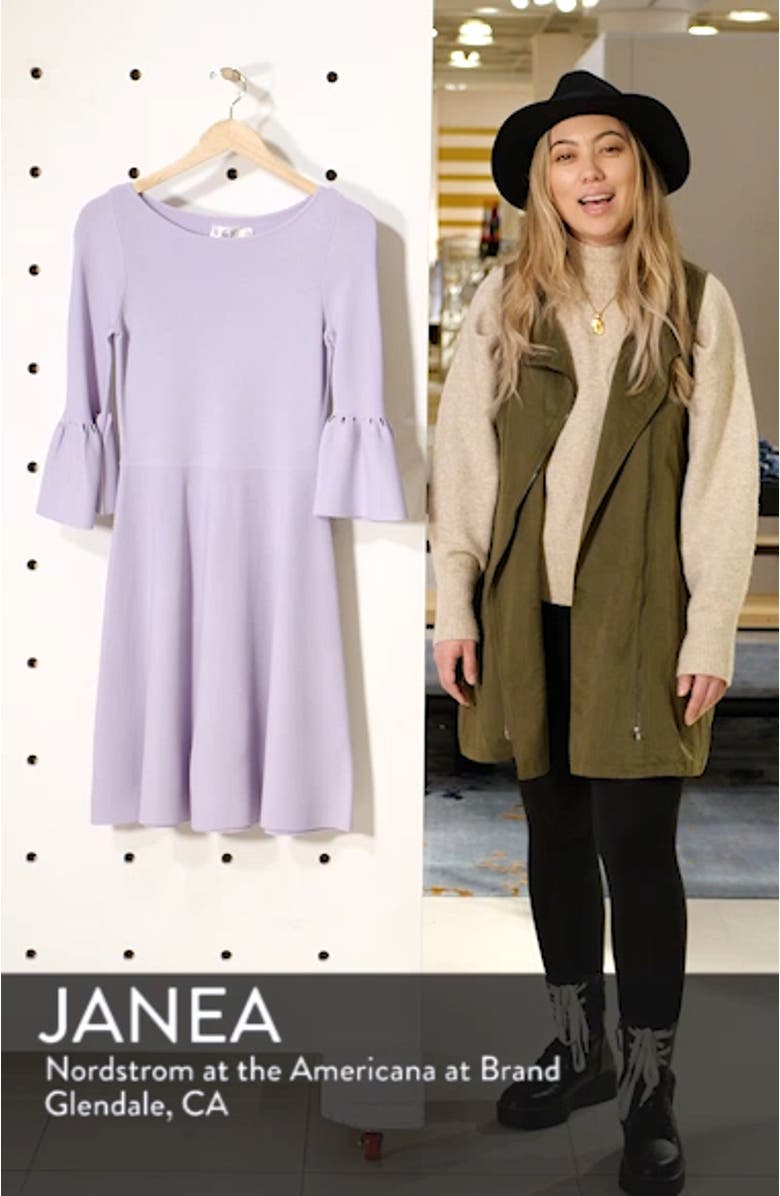 Cutout Bell Sleeve Sweater Dress, sales video thumbnail