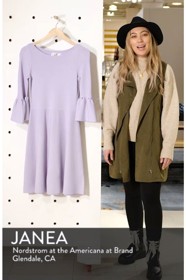 Cutout Bell Sleeve Sweater Dress video