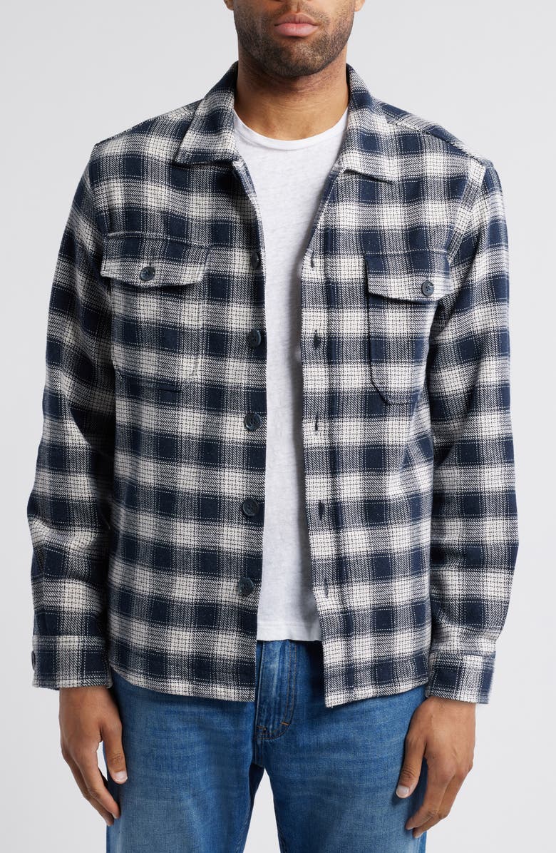 Stone Rose Plaid Brushed Twill Shacket, Main, color, 