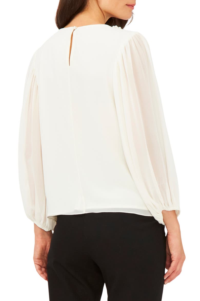 Embellished Balloon Sleeve Blouse, Alternate, color, LILY IVORY