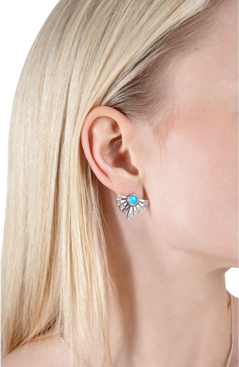 Lucy Quartermaine Egyptian Turquoise Studs, Alternate, color, Sterling Silver