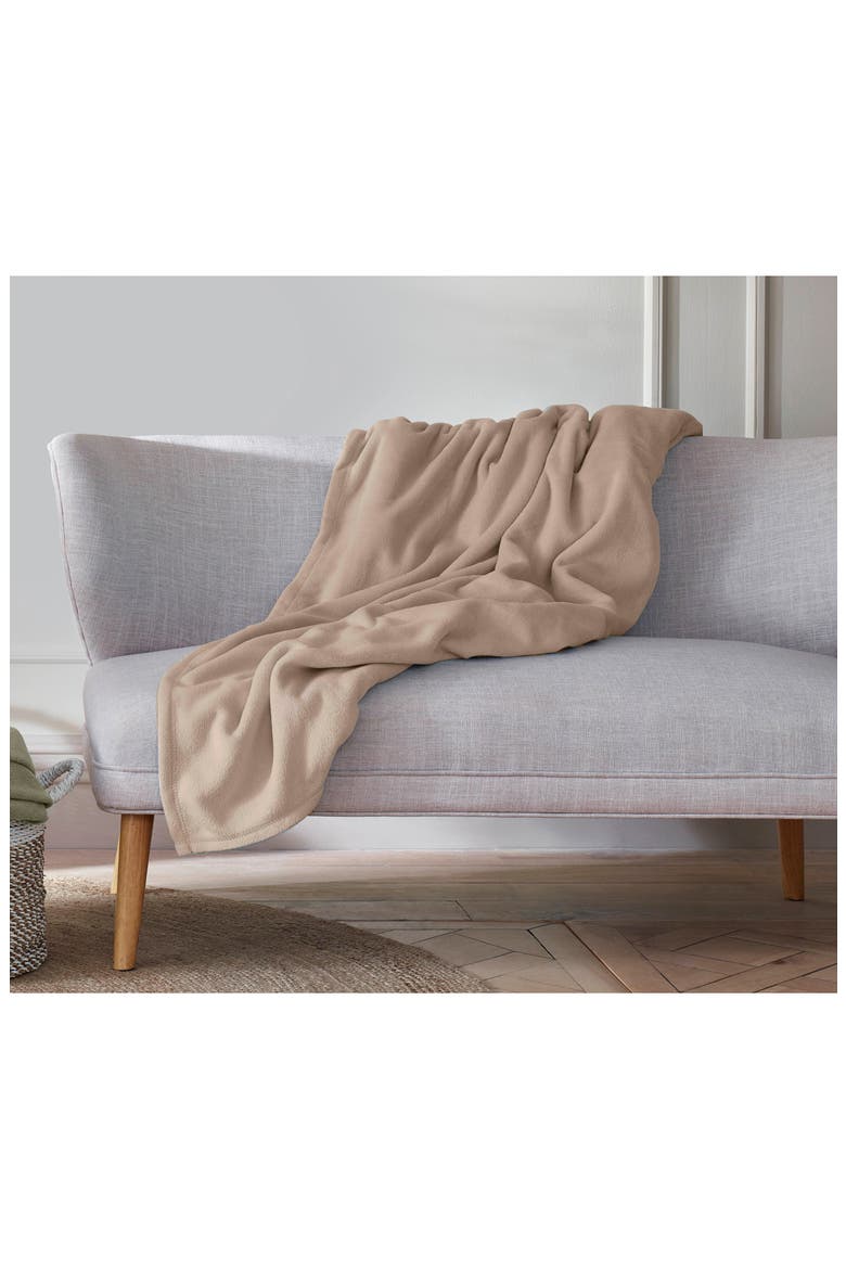 Microfleece Throw Blanket, Alternate, color, NUTMEG