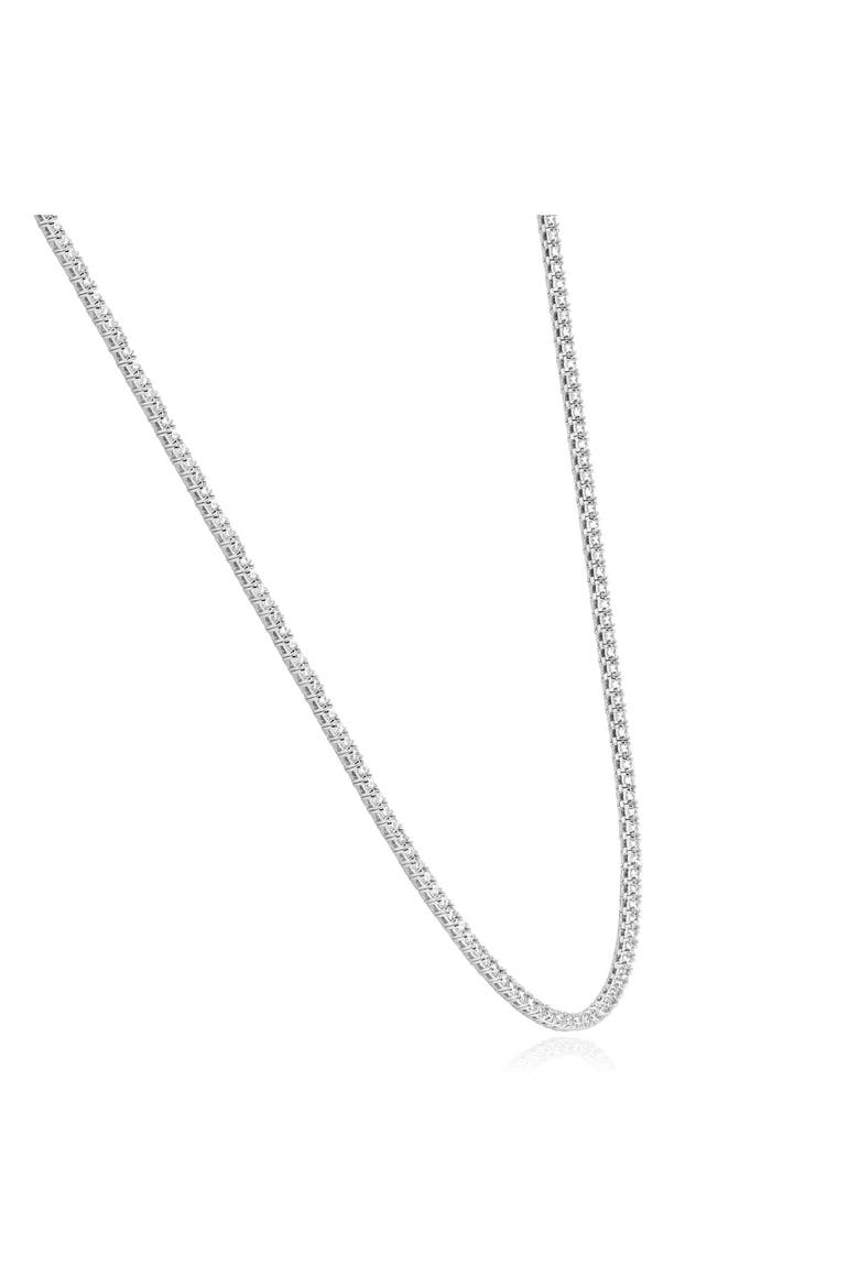 8Ct TW Diamond Tennis Necklace 4-Prong 14k Gold 16" Lab Grown, Alternate, color, 14k White Gold