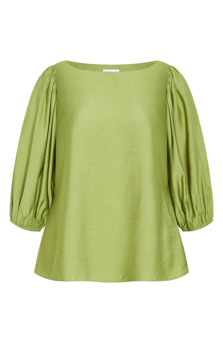 City Chic Immy Puff Sleeve Top, Alternate, color, Matcha