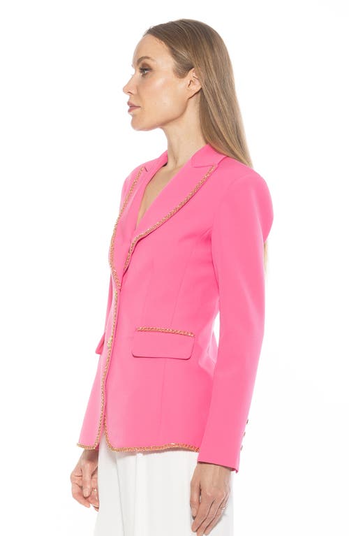 Alexia Admor Janet Chain Trim Blazer In Hot Pink