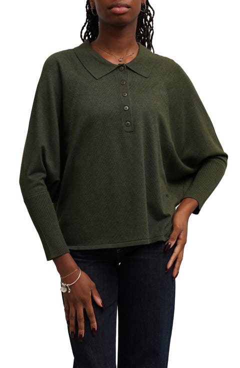 Polo Dolman Sleeve Sweater