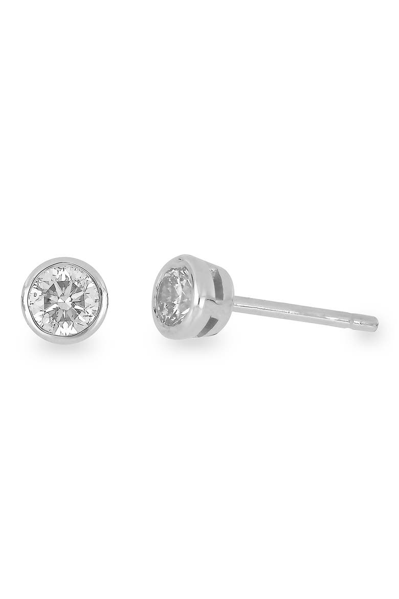 Bezel Diamond Stud Earrings - 0.75 ctw. (Nordstrom Exclusive), Main, color, 14KW