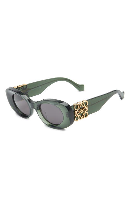 Loewe Anagram 49mm Small Rectangular Sunglasses In Green
