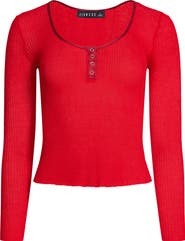 LIONESS Nineties Rib Long Sleeve Henley