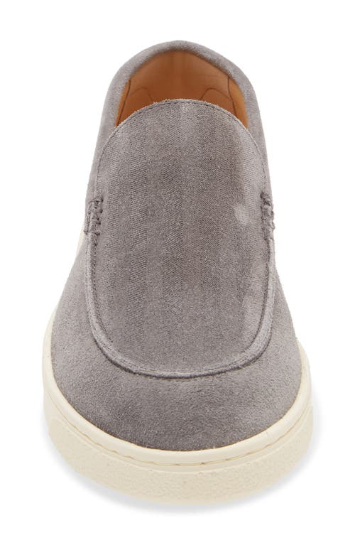 Brunello Cucinelli Chevron Embossed Suede Loafer In Grey