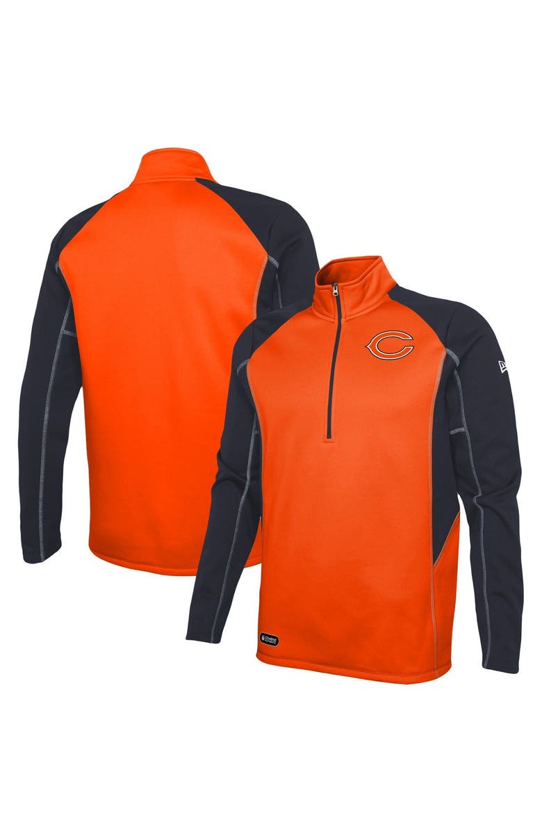 New Era Men's New Era Orange Chicago Bears Combine Authentic Two-a-Days Half-Zip Jacket, Main, color,