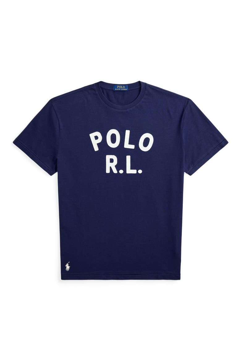 Classic Fit Logo Appliqué Cotton T-Shirt, Alternate, color, NEWPORT NAVY