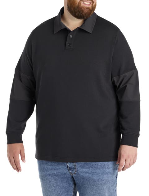 Big 
Tall Mixed Media Rugby Sweatshirt