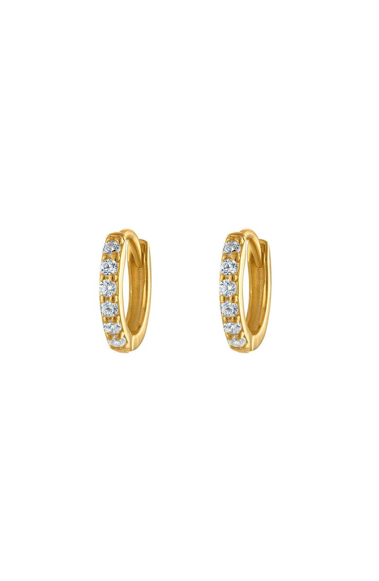 Outofoffice Gold Pavé Eight Mm Huggie Hoop Earring, Main, color, Gold