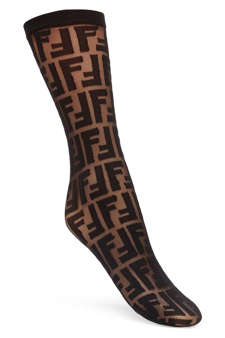 FF Sheer Crew Socks, Main, color, BLACK