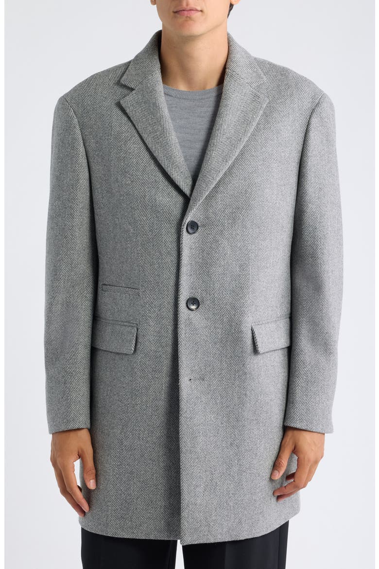 Sherwood Wool & Cashmere Overcoat, Alternate, color, GREY HERRINGBONE