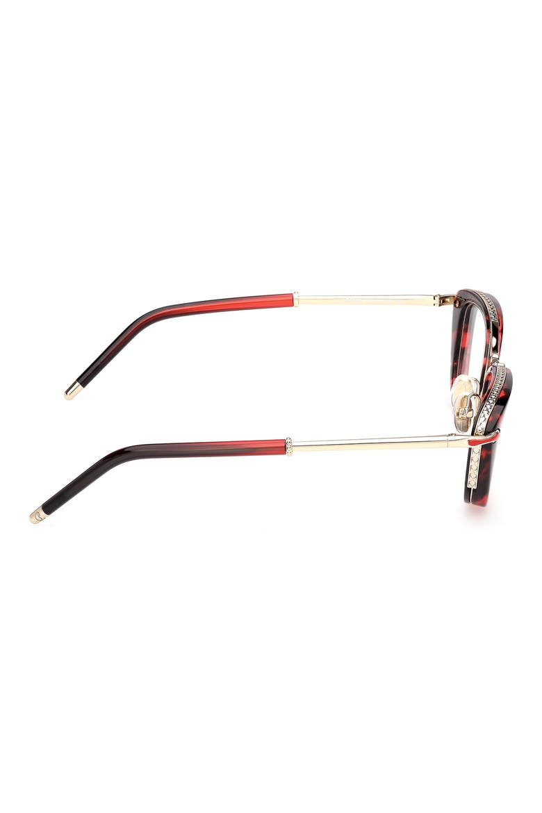 52mm Geometric Optical Glasses, Alternate, color, RED HAVANA