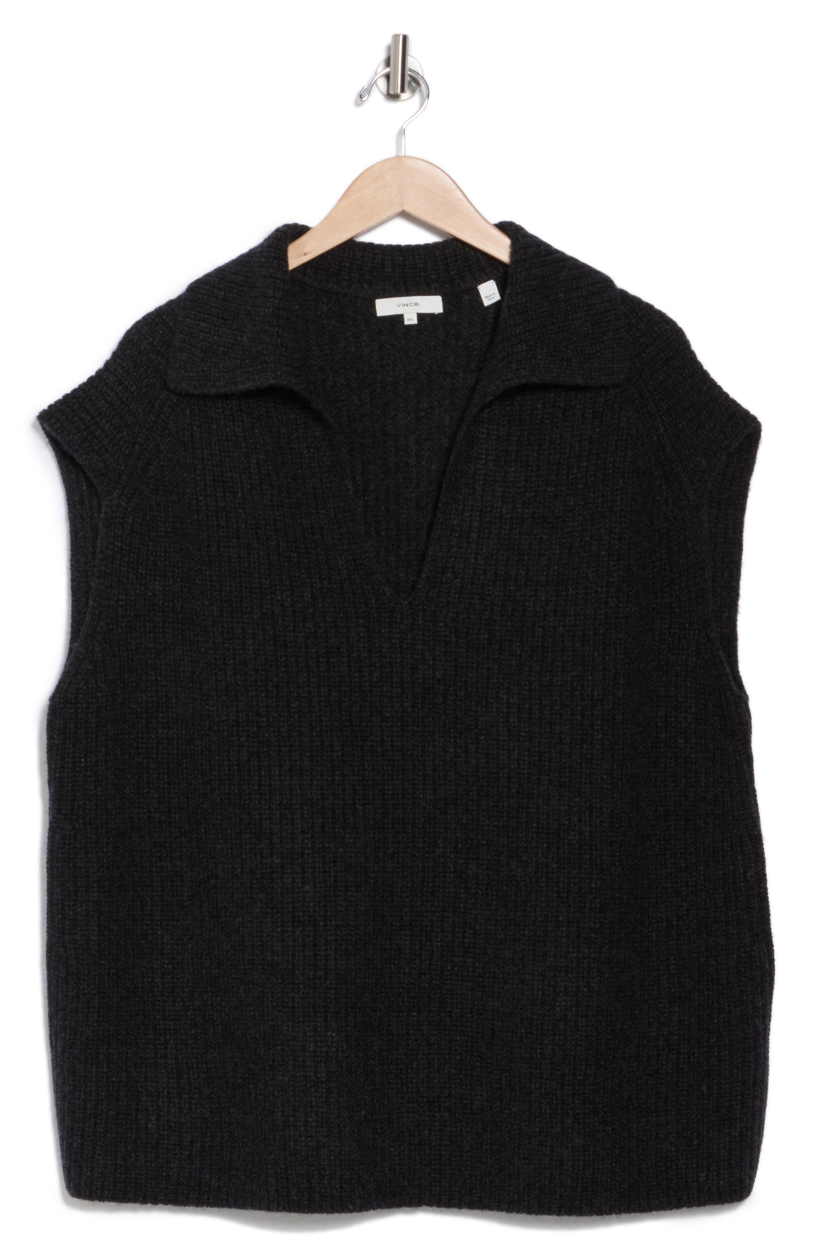 Collared V-Neck Wool & Cashmere Sweater Vest