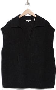 Vince Collared V-Neck Wool & Cashmere Sweater Vest