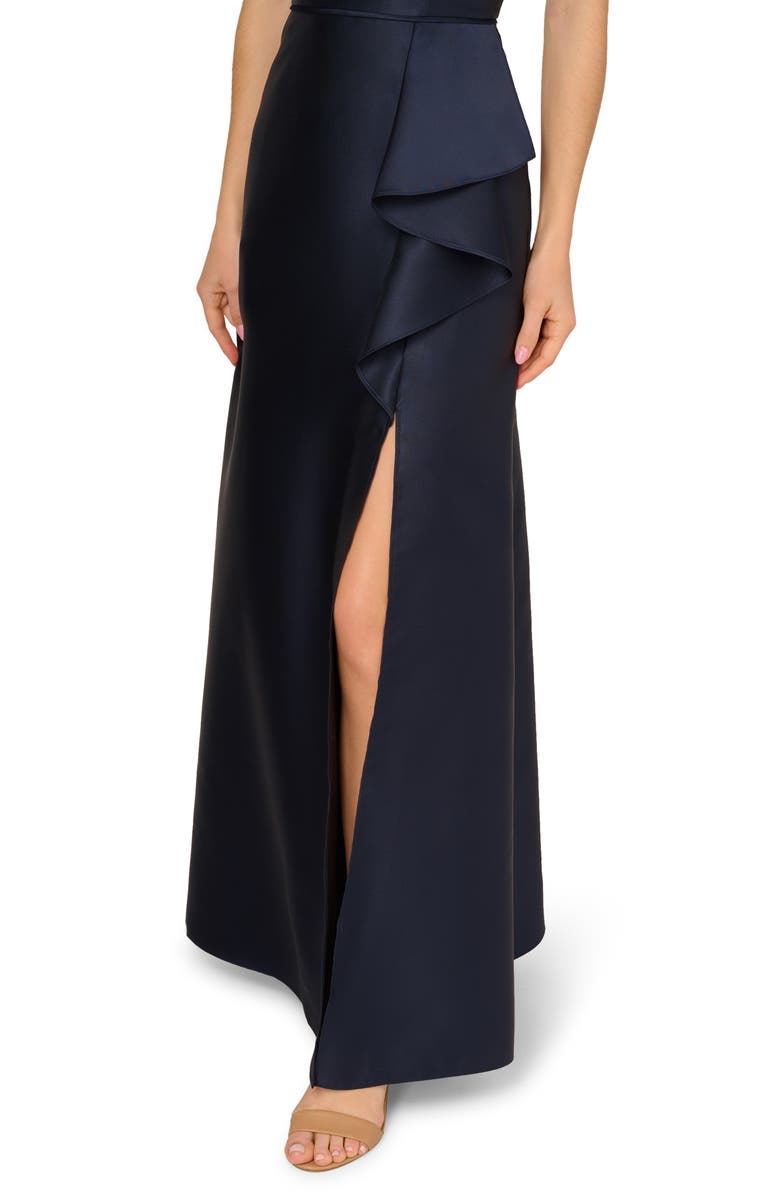 Adrianna Papell Embellished Neck Mikado Gown, Alternate, color,