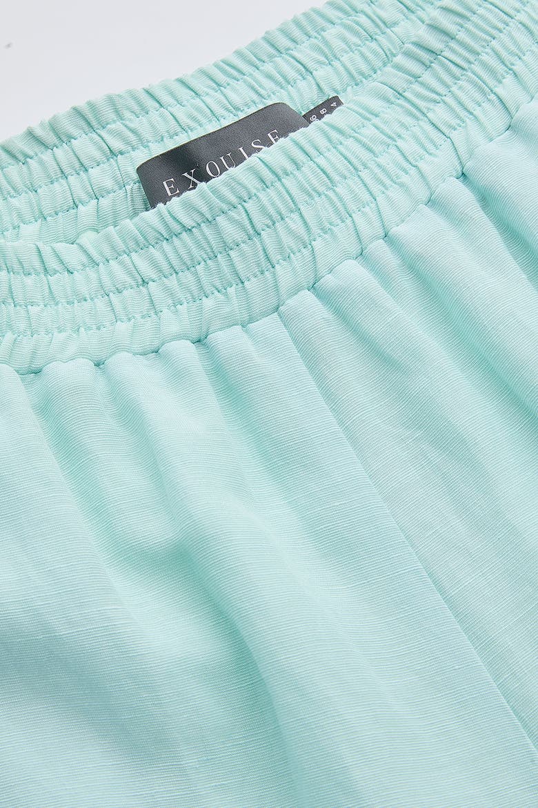 Elasticated Waist Linen Blend Trousers With Pockets, Alternate, color, Blue