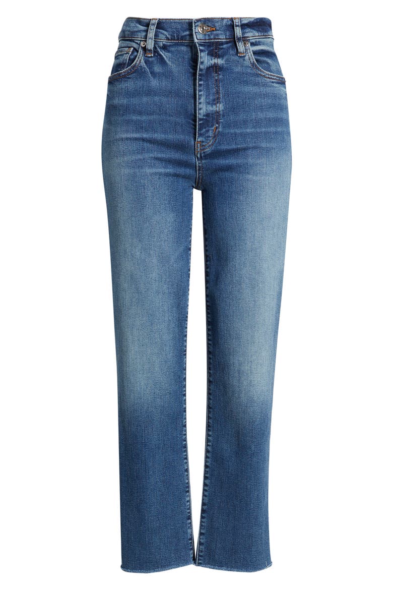 Le Sleek Stretch Straight Leg Jeans, Alternate, color, DAYLILY RAW FRAY