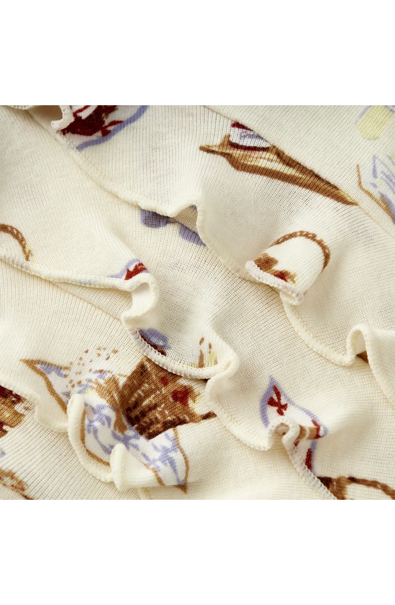 Milkbarn Organic Cotton Ruffle Footed Romper, Alternate, color, Picnic