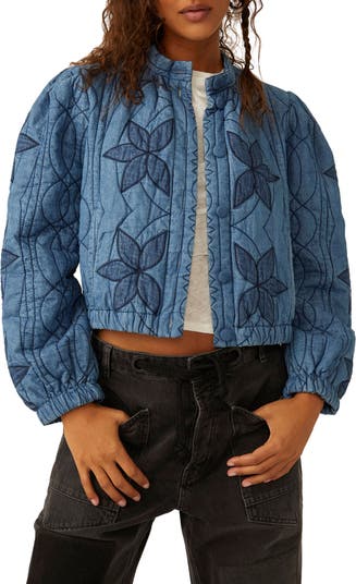 Quilted denim pilot jacket on sale