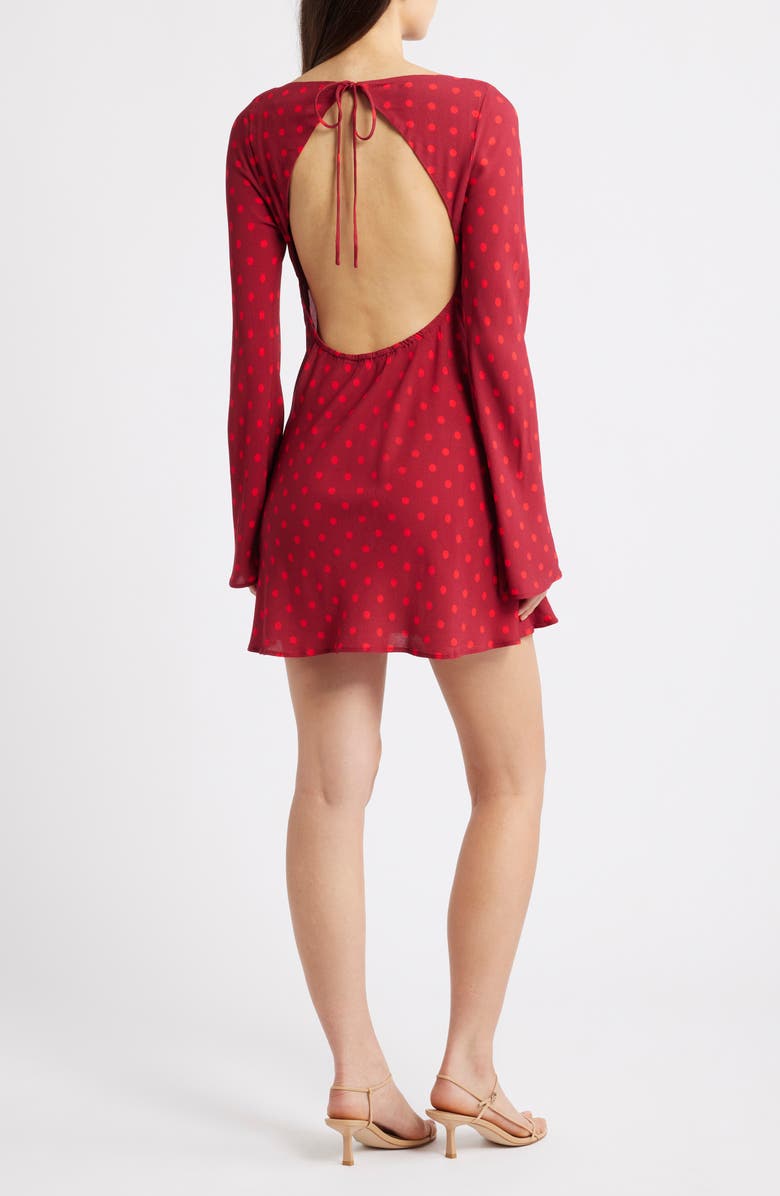 Princess Polly Good Graces Long Sleeve Minidress, Alternate, color, Red