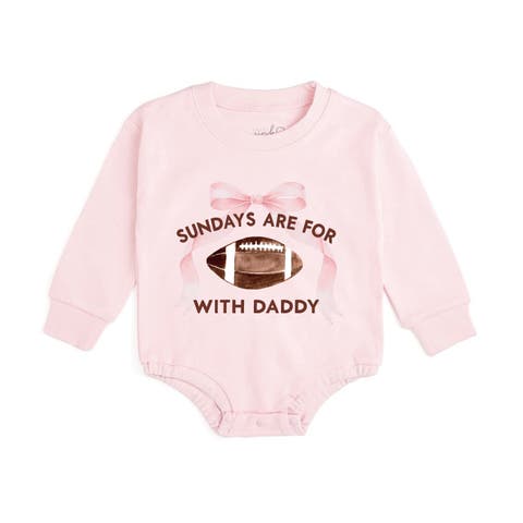 Sundays Are For Football With Daddy Long Sleeve Romper