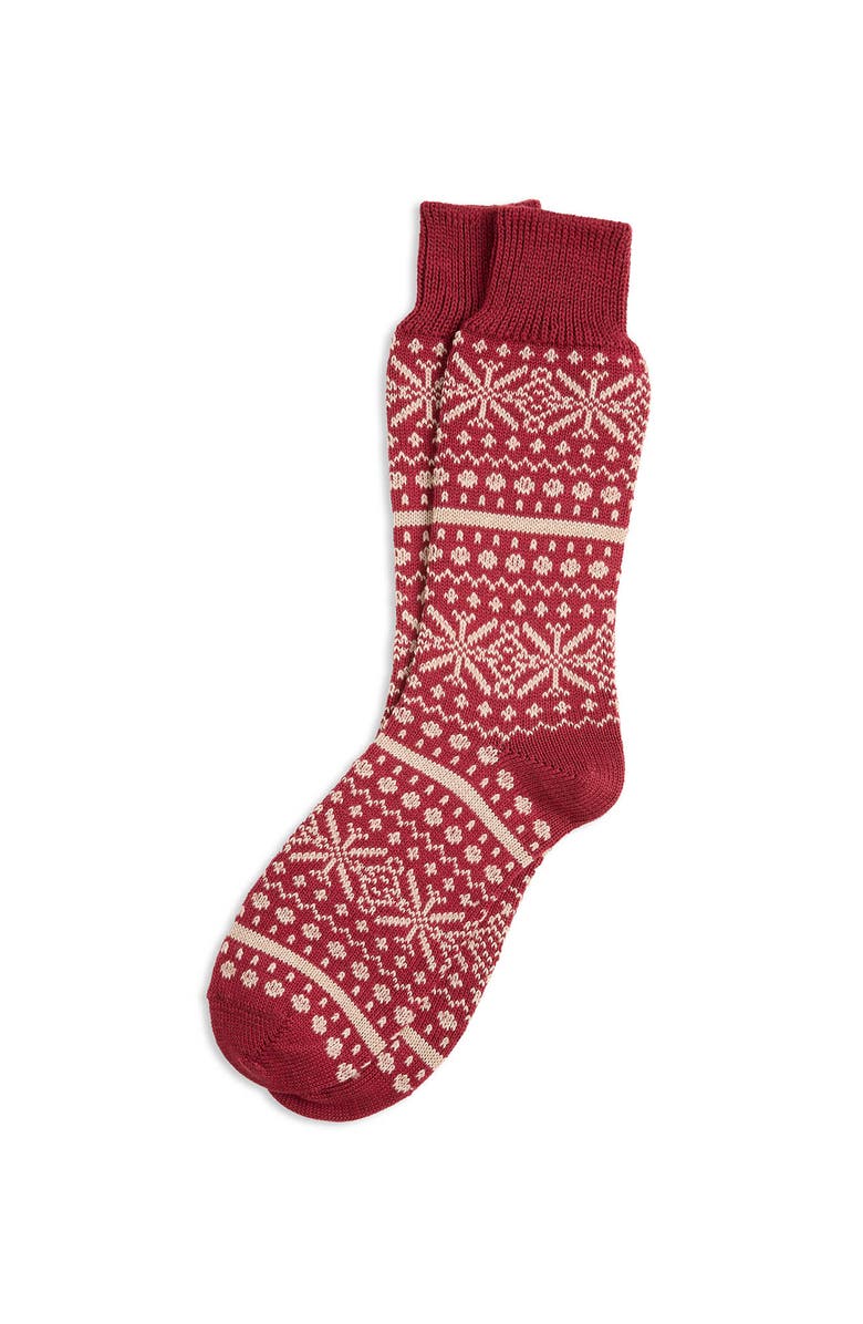Celtic & Co. Fair Isle Sock, Main, color, Merlot / Oatmeal