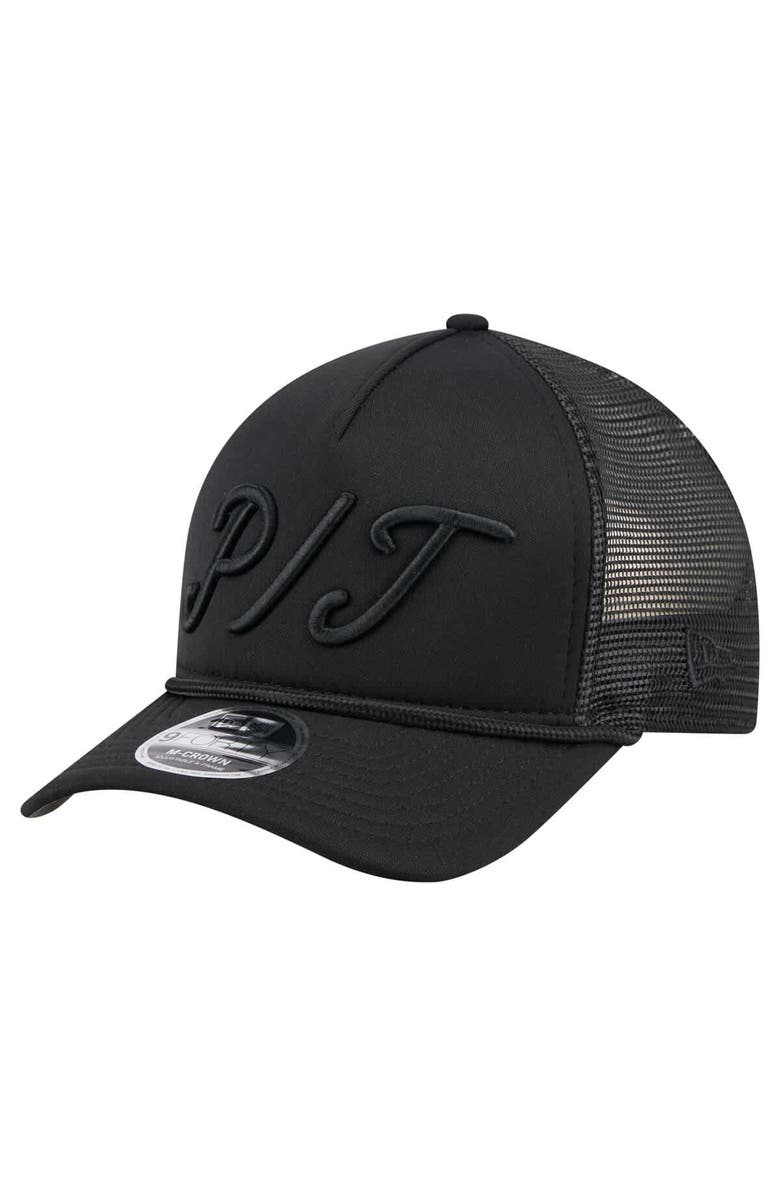 New Era Men's New Era Black Pittsburgh Pirates City Initial 9FORTY A-Frame M-Crown Adjustable Trucker Hat, Main, color, Black