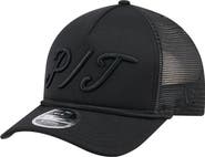 New Era Men's New Era Black Pittsburgh Pirates City Initial 9FORTY A-Frame M-Crown Adjustable Trucker Hat