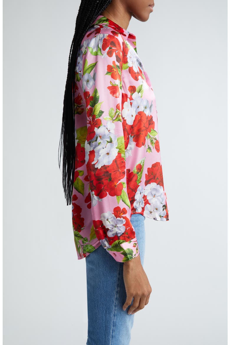 Tyler Floral Silk Button-Up Shirt, Alternate, color, COTTON CANDY MULTI HYDRANGEA