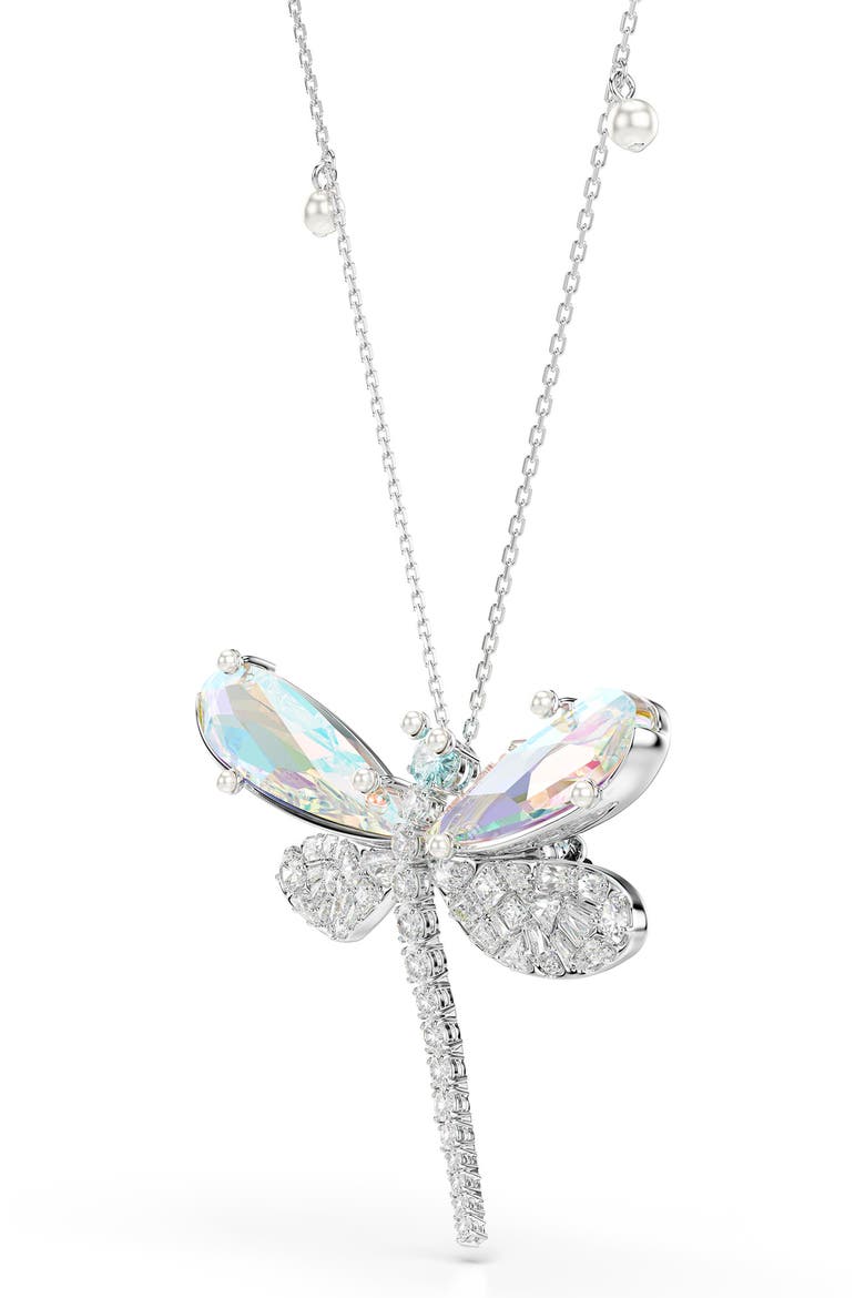 x Ariana Grande Capsule Dragonfly Faux Pearl Necklace, Alternate, color, SILVER/ MULTI