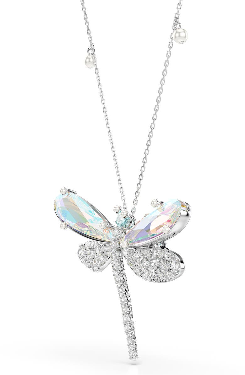 Swarovski x Ariana Grande Capsule Dragonfly Faux Pearl Necklace, Alternate, color, Silver/ Multi