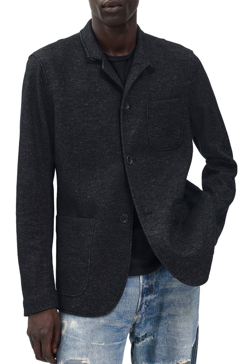 Prospect Cotton & Wool Twill Jacket, Main, color, DARK GREY
