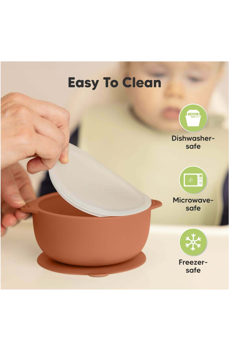 KeaBabies 2-Pack Silicone Suction Bowls, Alternate, color, Terracotta