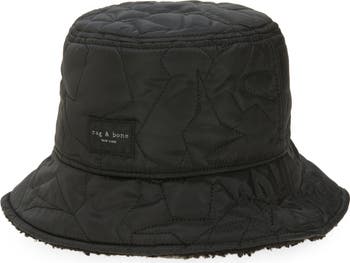 Rag & Bone ADDISON REVERSIBLE BUCKET HAT LOGO Sherpa BLACK SIZE S/M ∆22 rag & bone Addison Reversible Bucket Hat | Nordstromrack main image 2