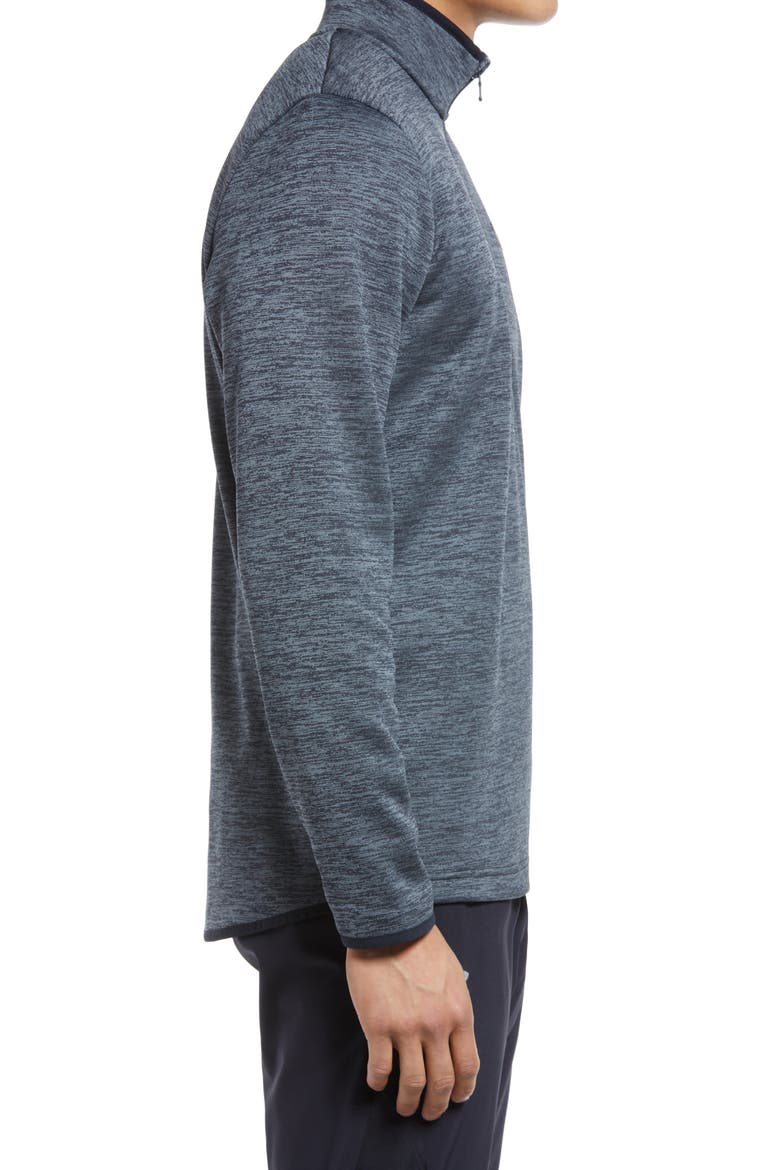 Fleece Half Zip Long Sleeve Pullover, Alternate, color, BLACK