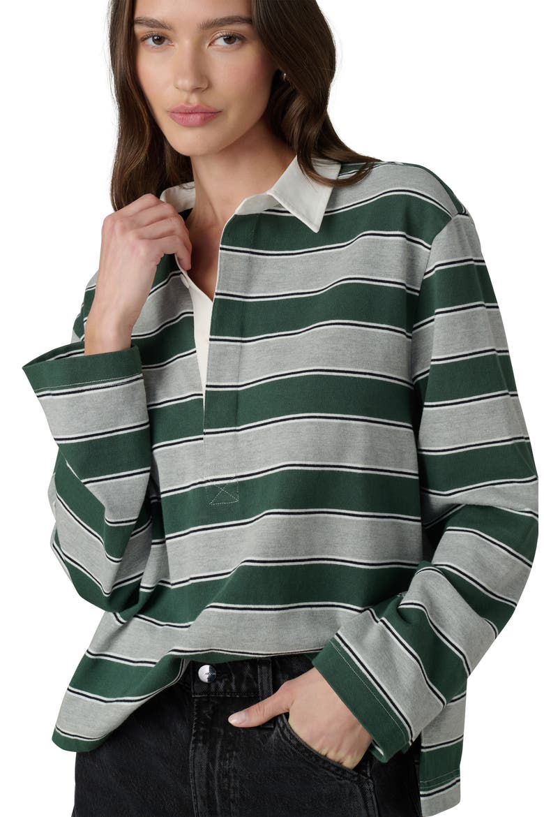 Dylan Oversized Rugby Shirt, Alternate, color, HEATHER GREY/ CILAN
