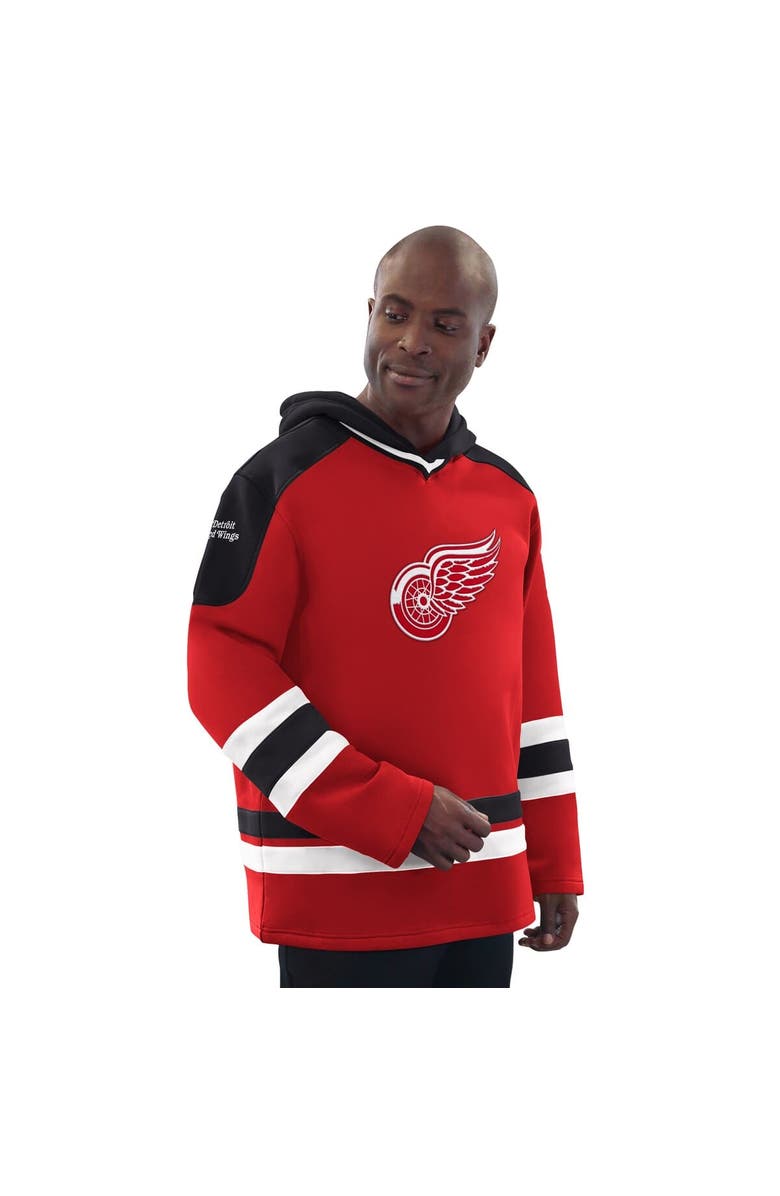 STARTER Men's Starter Red/Black Detroit Red Wings Hockey Pullover Hoodie, Main, color, Red